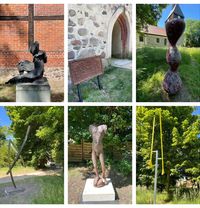 Rendezvous mit dem gestalteten Gegenüber - Dauerausstellung im Skulpturengarten an der Dorfkirche Wandlitz